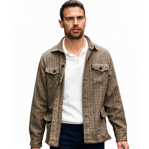 Theo James The Gentlemen Eddie Horniman Brown Checkered Jacket